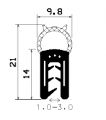 SD-0093 - with coextruded metal insert - Edge protection profiles