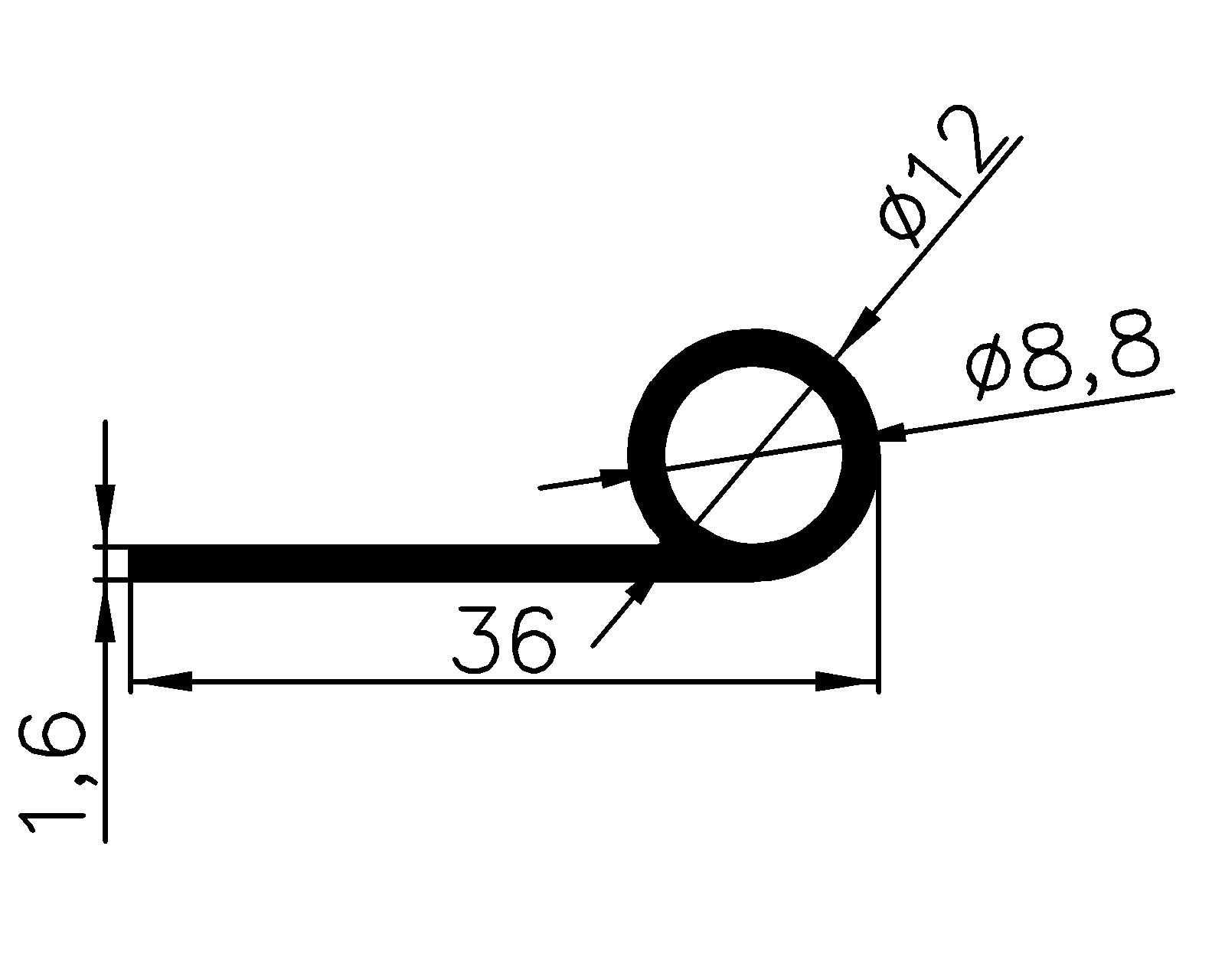 13050360KG - EPDM-Gummi-Profile - Fahnenprofile bzw. P-Profile