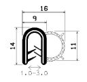 SD-0090 - with coextruded metal insert - Edge protection profiles