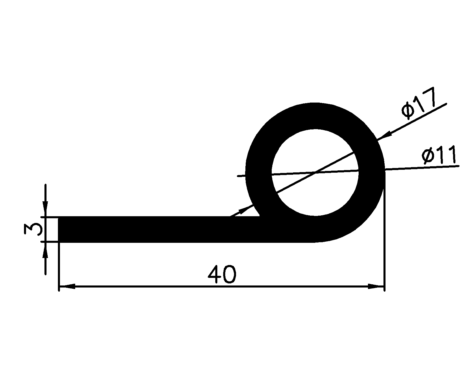 13060370KG - EPDM profiles - Flag or 'P' profiles