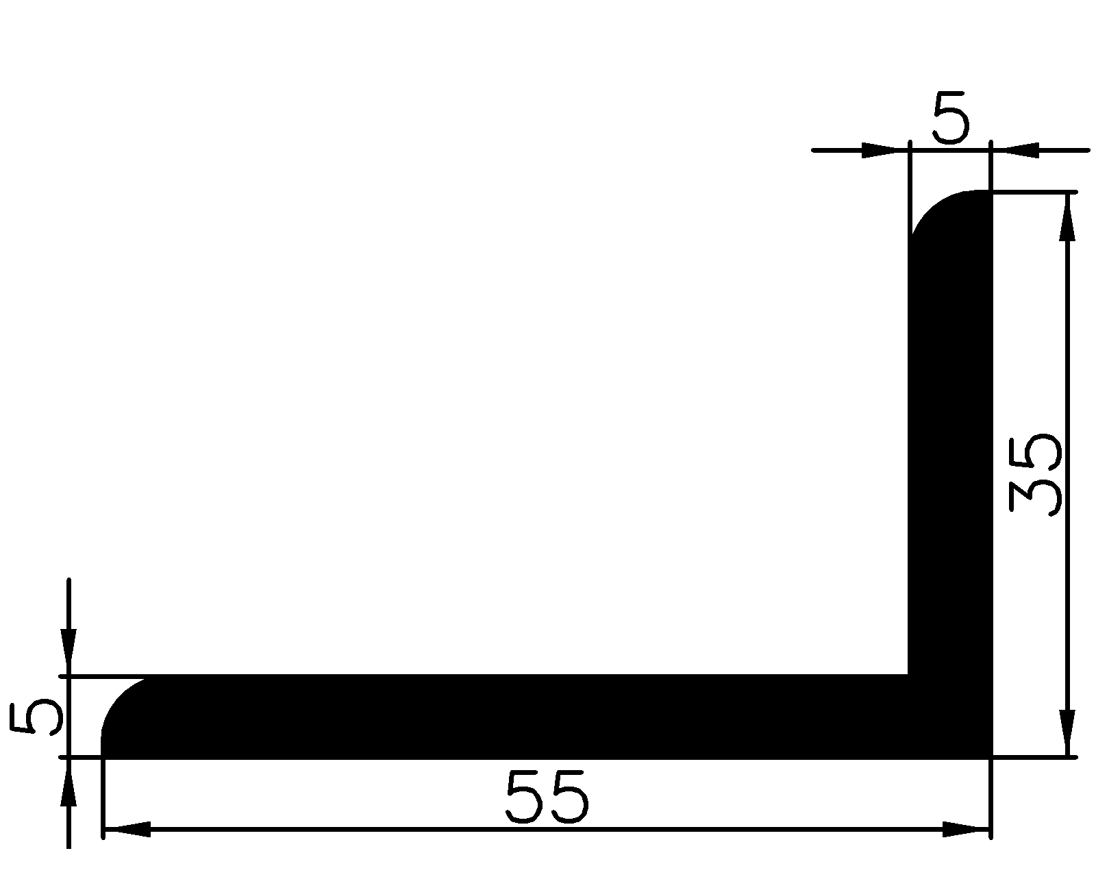 13080365KG - Gummi-„L”-Profil - Winkelprofile / L-Profile