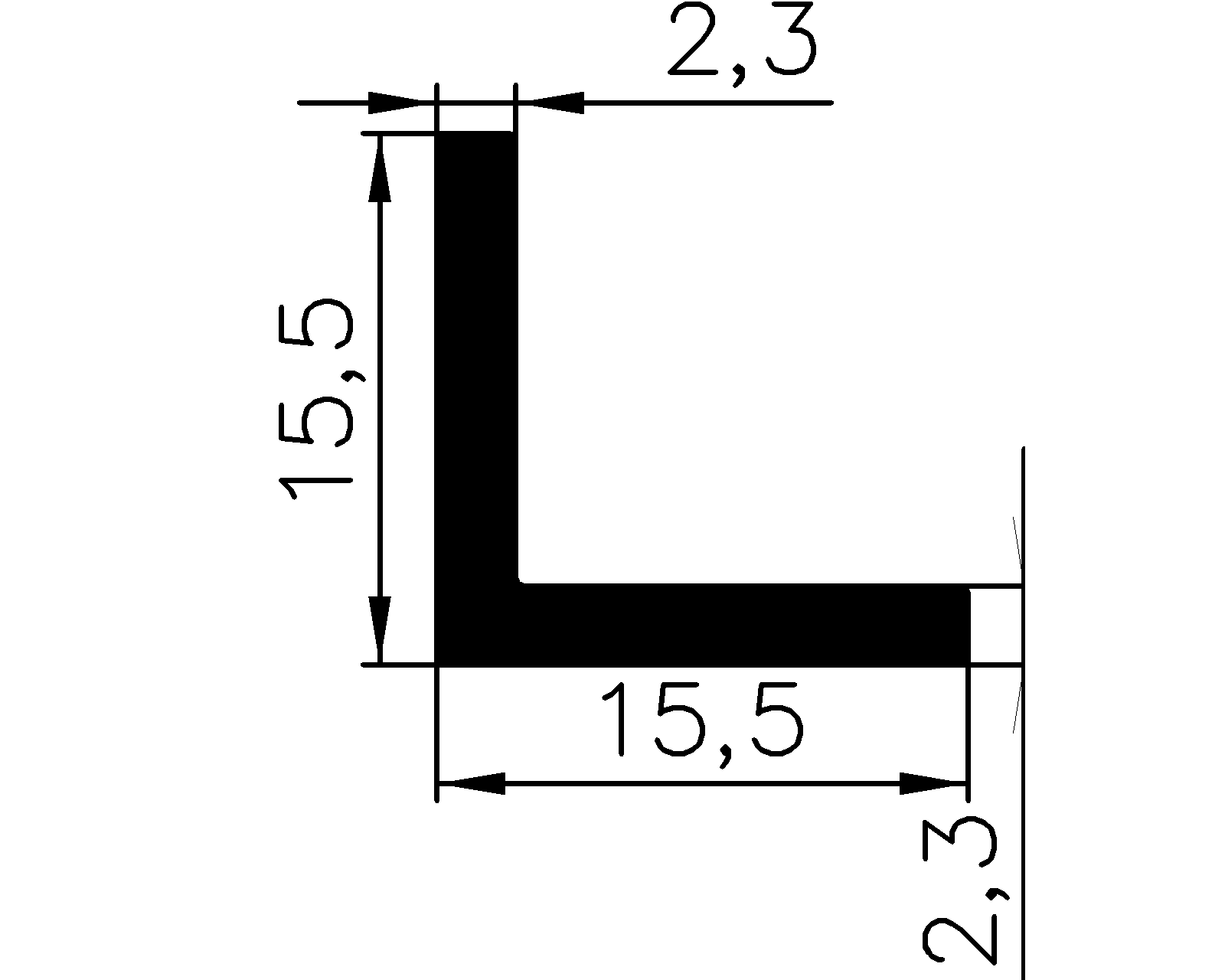 13110370KG - Gummi-„L”-Profil - Winkelprofile / L-Profile