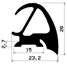 RT 1364 - EPDM rubber profiles - Sliding door – finger-guard profiles