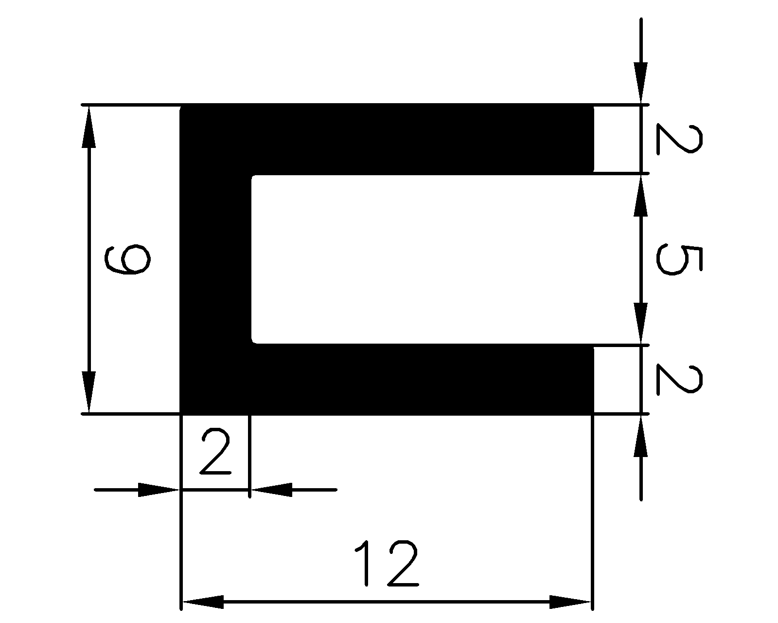 14510365KG - EPDM-Gummi -Profile - U-Profile