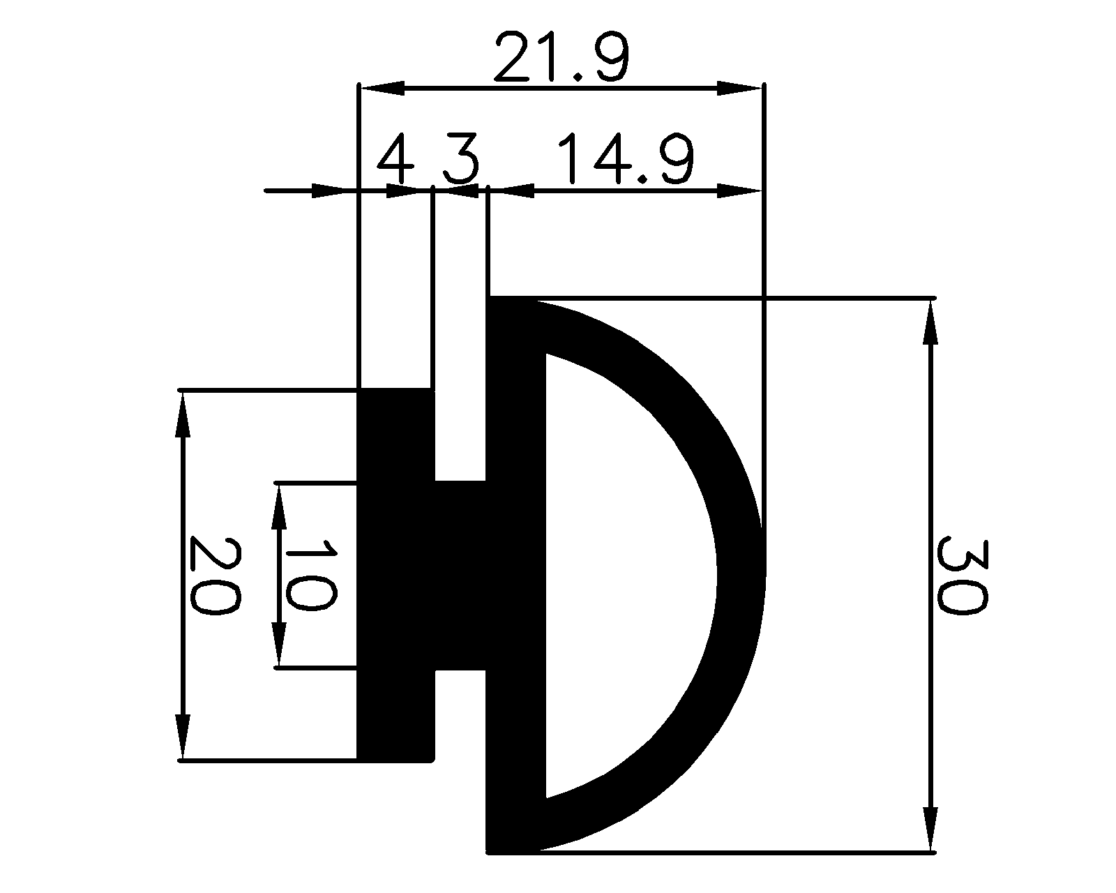 15000370KG - EPDM-Kautschukprofile - Rolltor- und Fingerschutzprofile