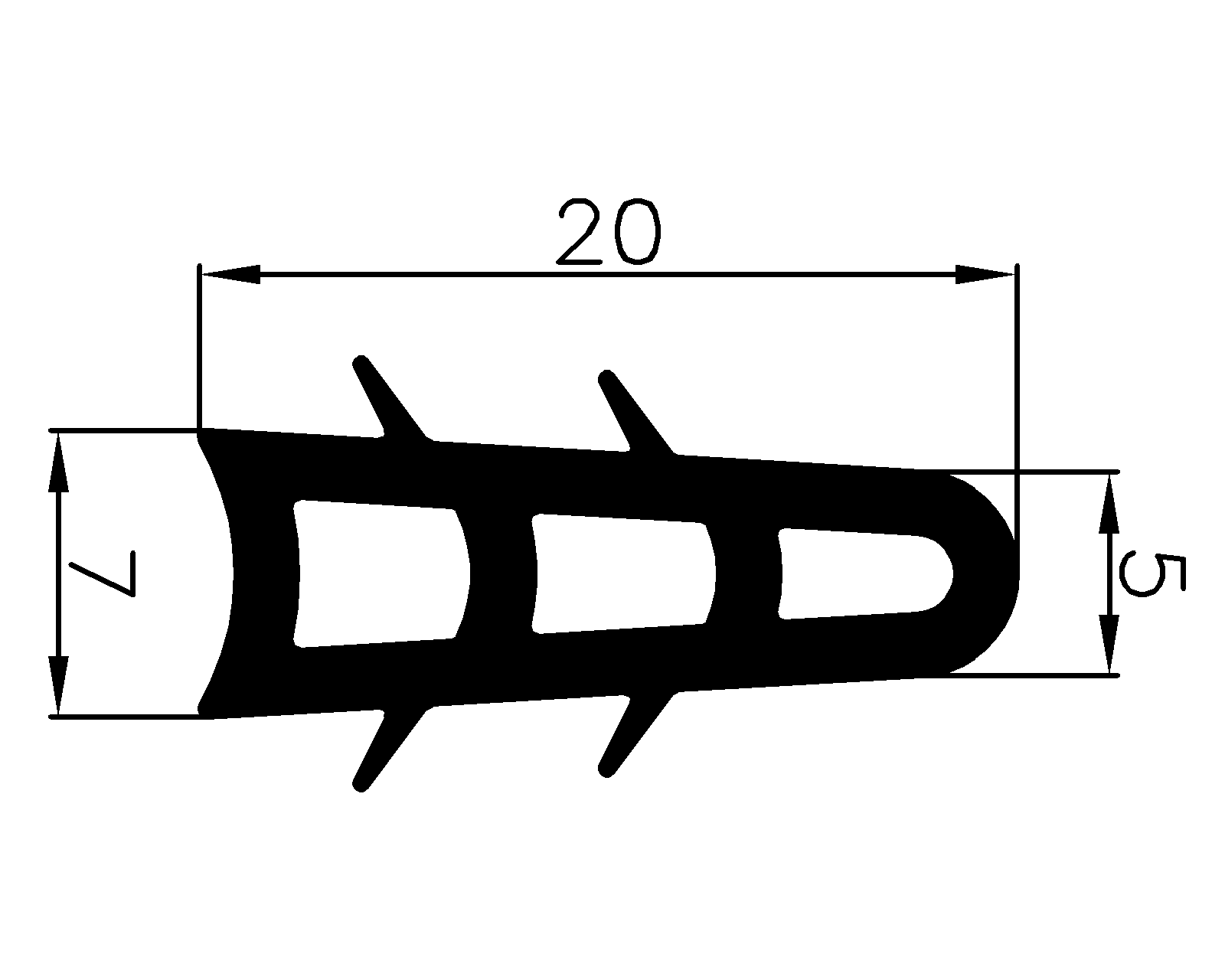 15290365KG - EPDM-Gummiprofile - Halbrundprofile / D-Profile