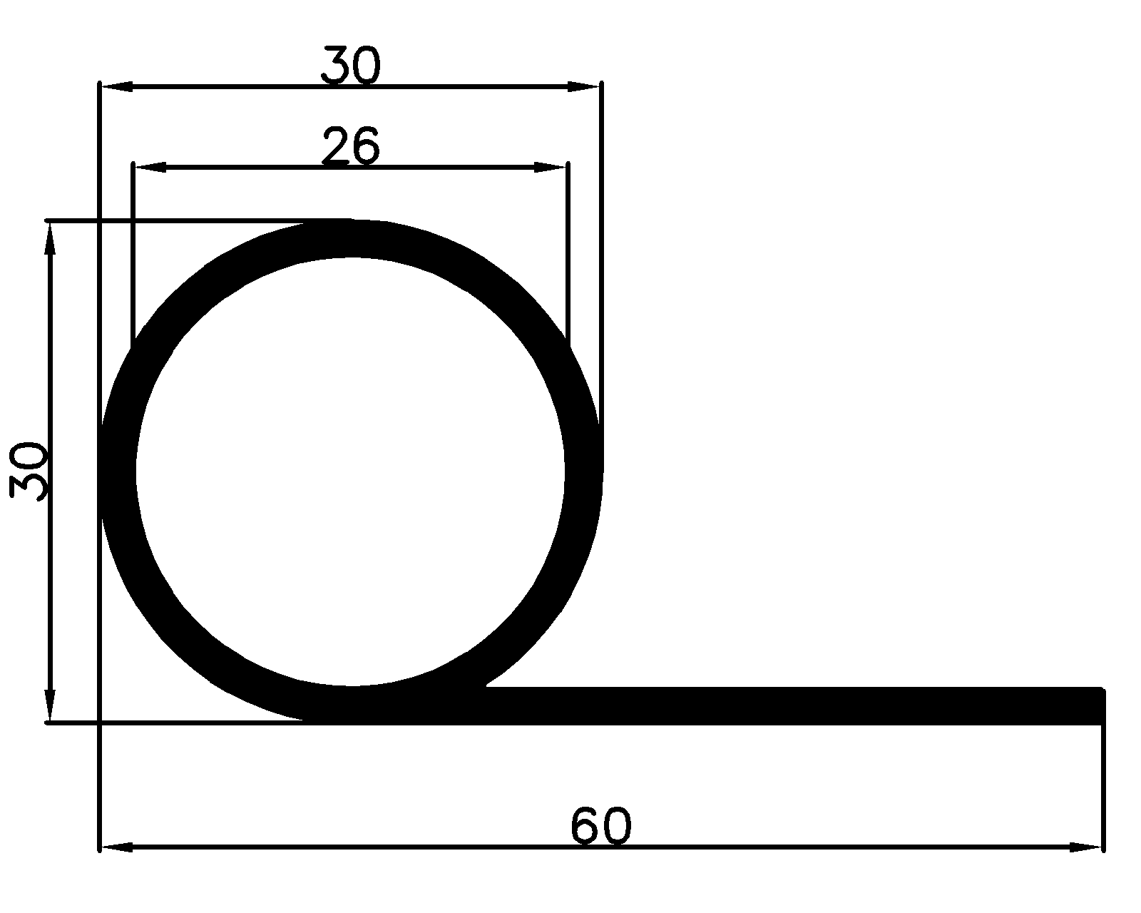 15320365KG - EPDM profiles - Flag or 'P' profiles