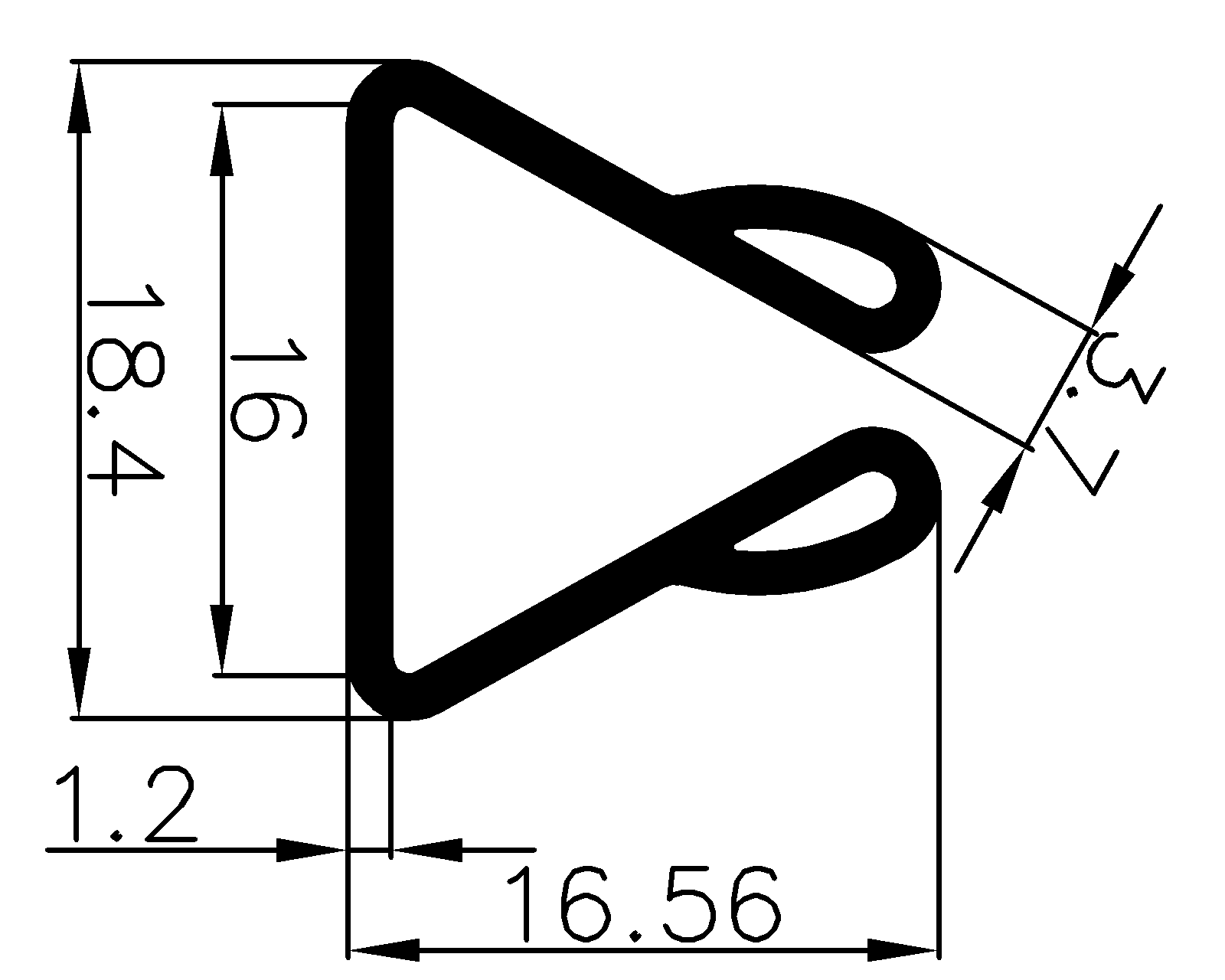 15570370KG - gumiprofilok - U alakú profilok