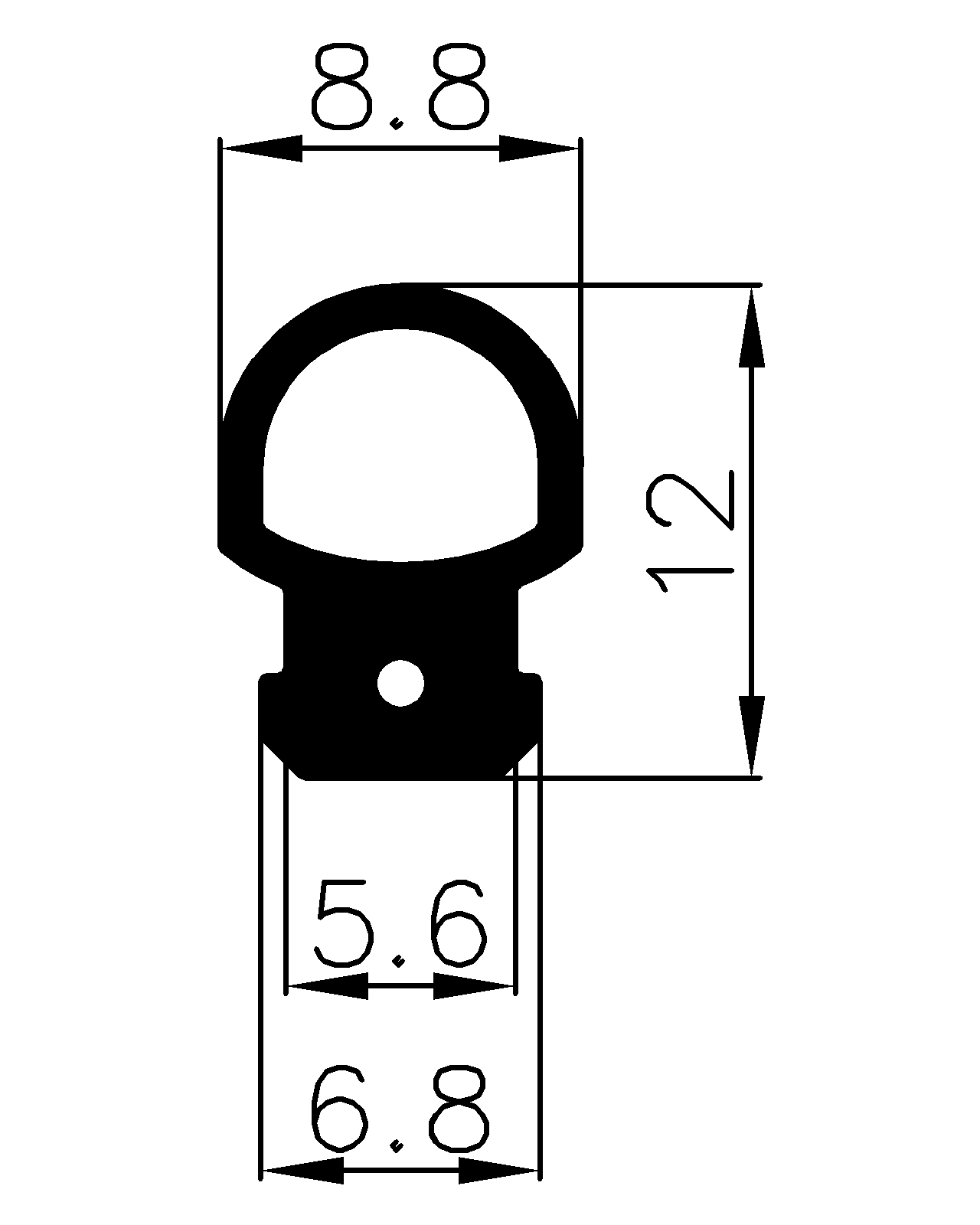 15920365KG - EPDM-Gummiprofile - Halbrundprofile / D-Profile