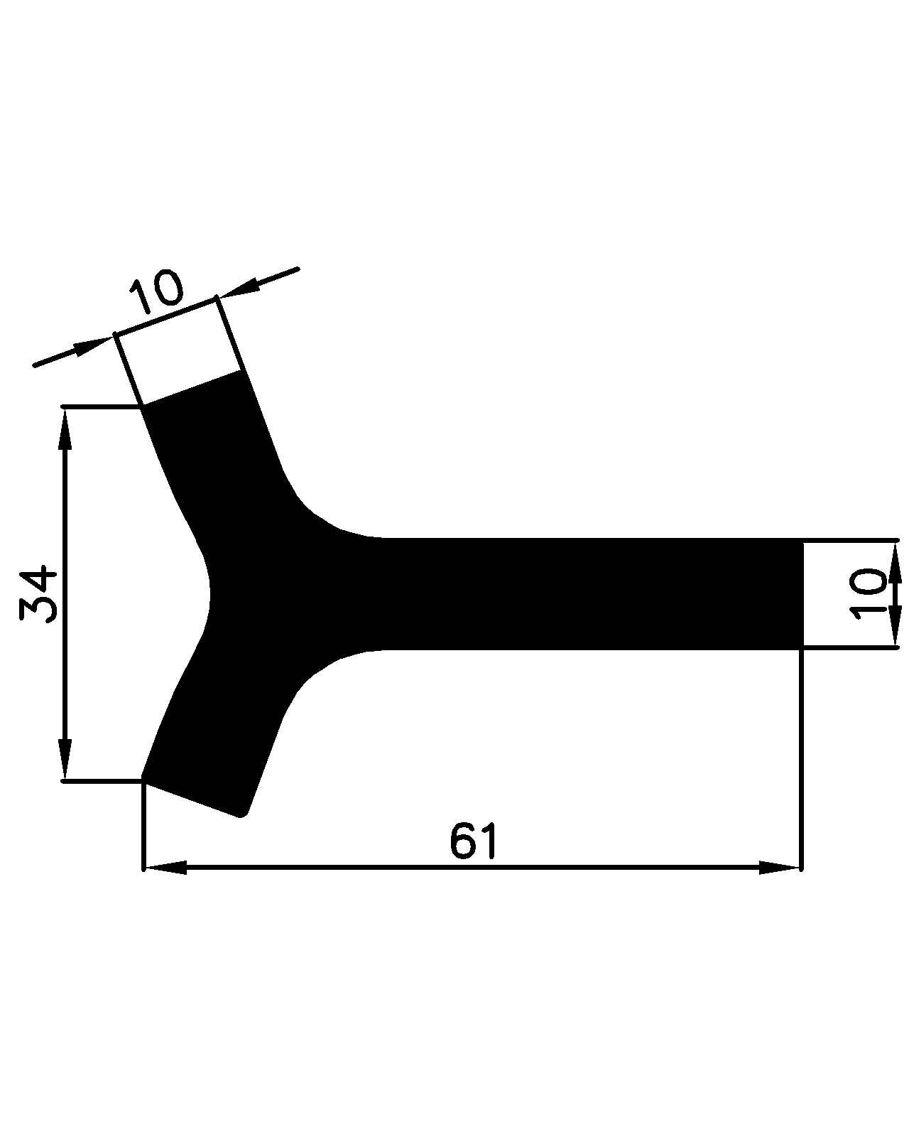 15960365KG - Gummi-„L”-Profil - Winkelprofile / L-Profile