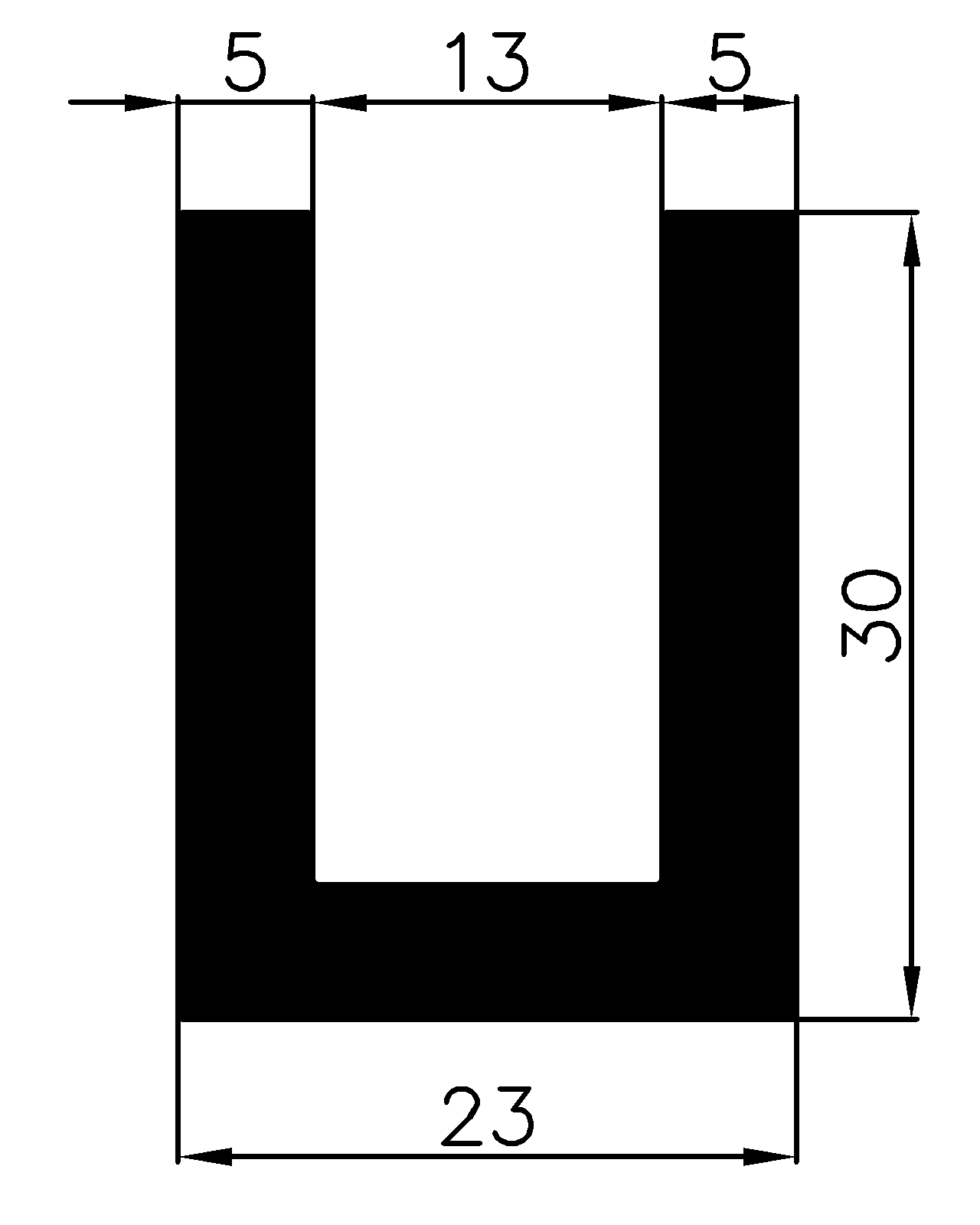 16040365KG - rubber profiles - U shape profiles