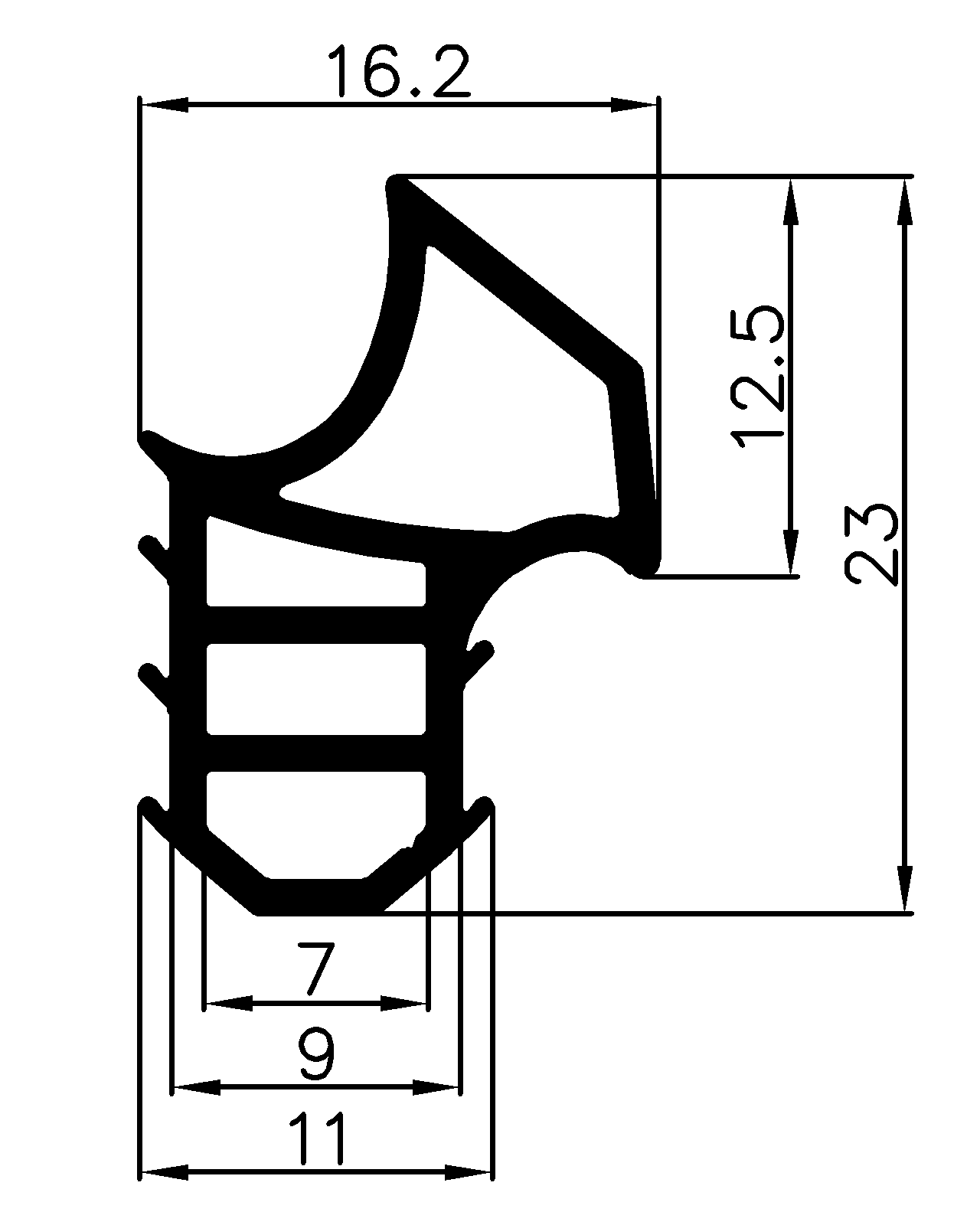 16110160KG - Gummiprofile - Türscheiben- Fensterdichtungsprofile