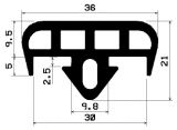 AU 0140 1B= 25 m - Gummiprofile - unter 100 m lieferbar - Auflageprofile / Pufferprofile