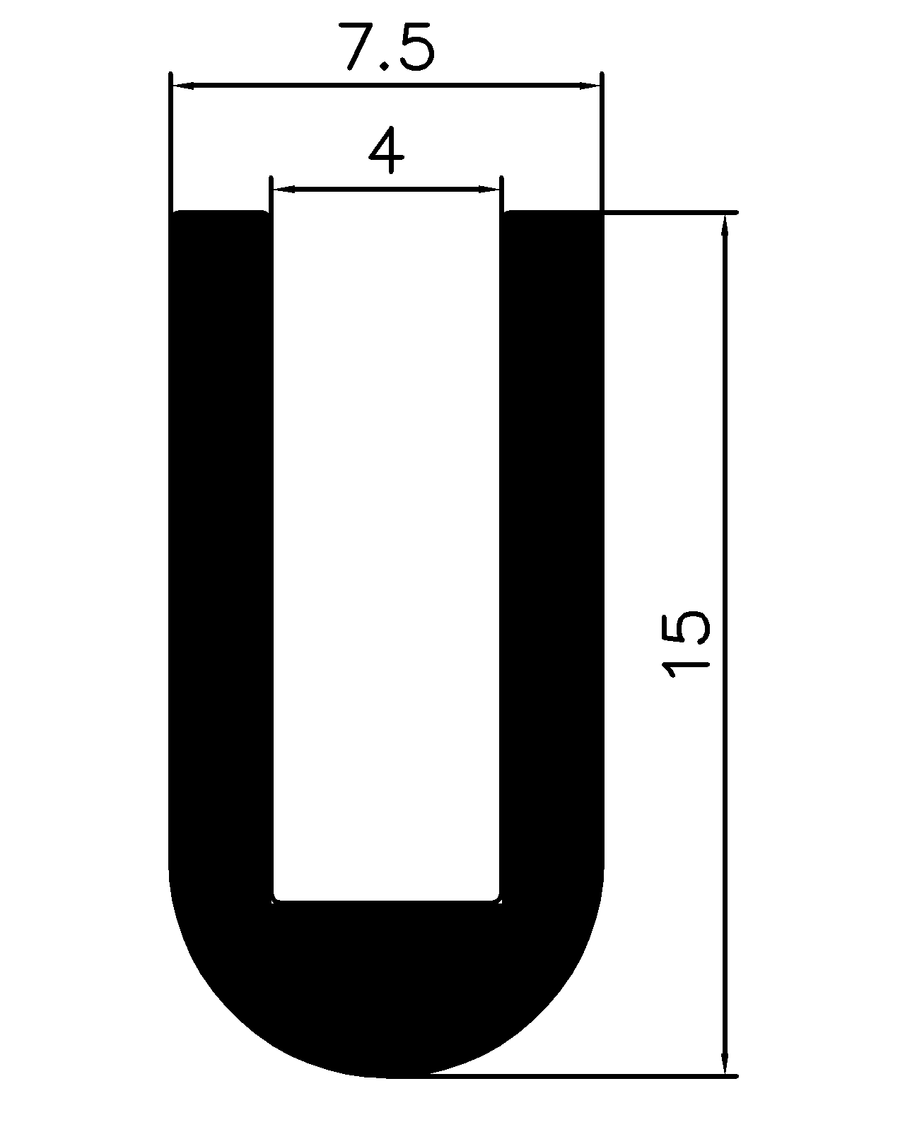 16420365KG - gumiprofilok - U alakú profilok