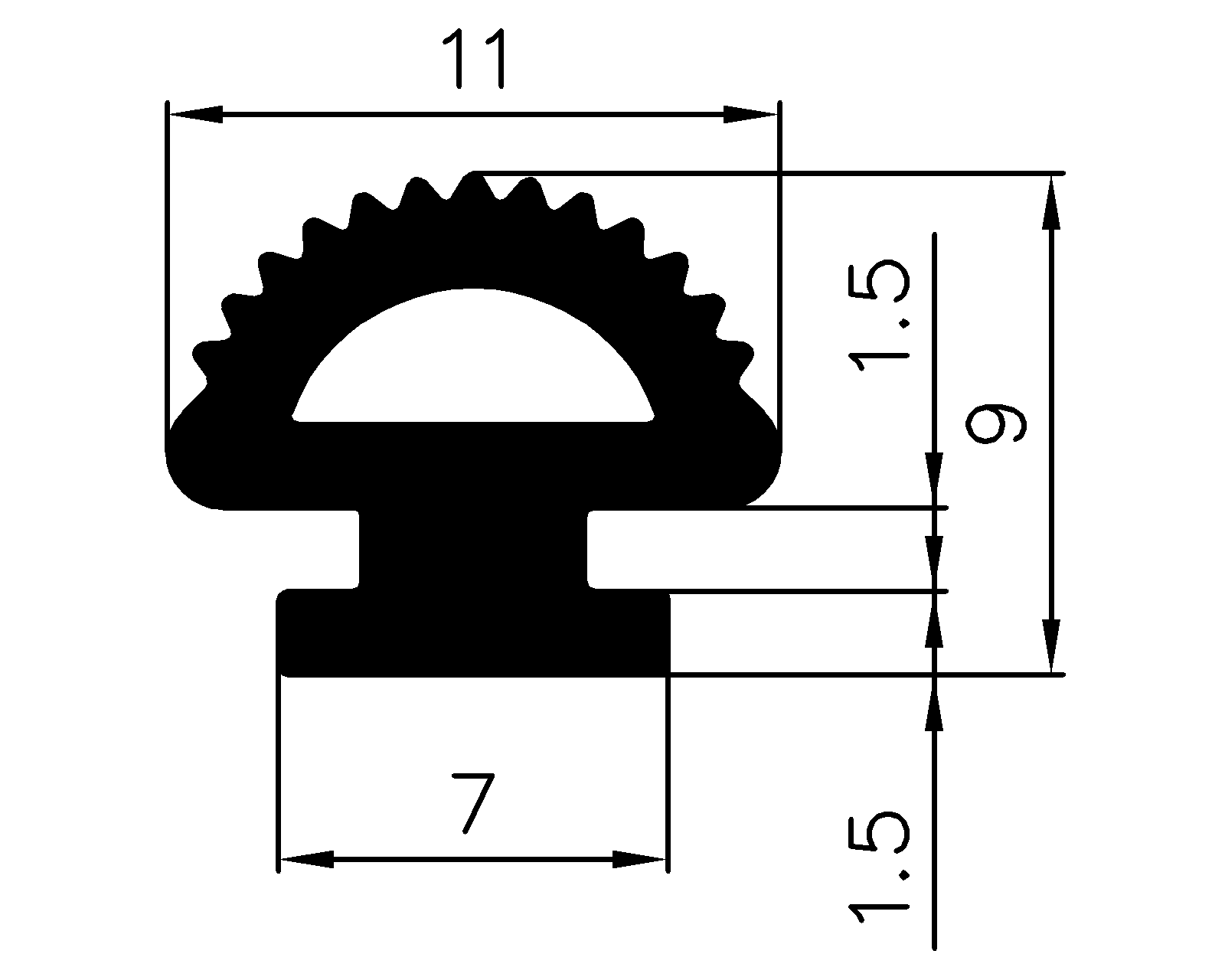 16440365KG - EPDM gumiprofilok - Gördülő ajtó - ujjvédő profilok