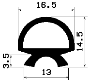 RT 0506 - EPDM gumiprofilok - Gördülő ajtó - ujjvédő profilok