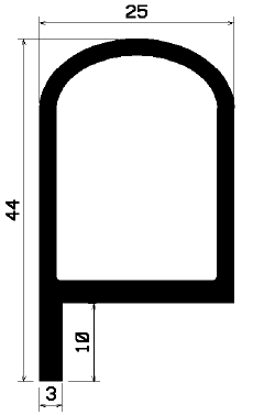 RT 0509 - EPDM gumiprofilok - Gördülő ajtó - ujjvédő profilok