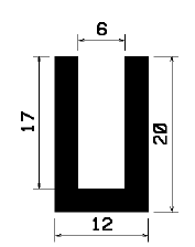 - TU1- 1382 1B= 25 m - Gummiprofile - unter 100 m lieferbar - U-Profile