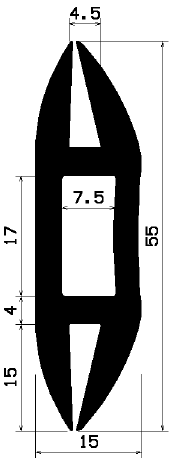 H 1383 - EPDM-Kautschukprofile - H-Profile