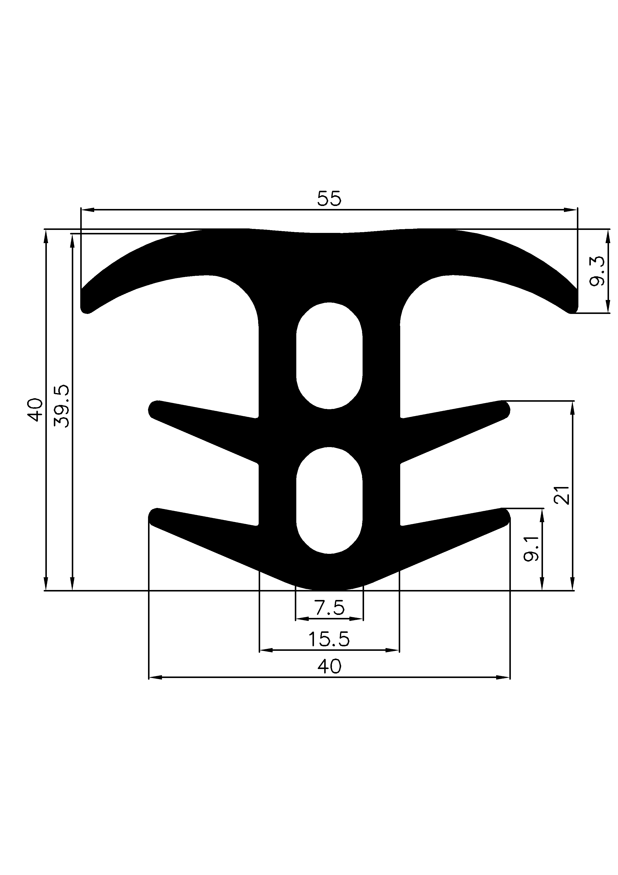 18780370KG - EPDM Gummi-Profile - Abdeckung und T-Profile