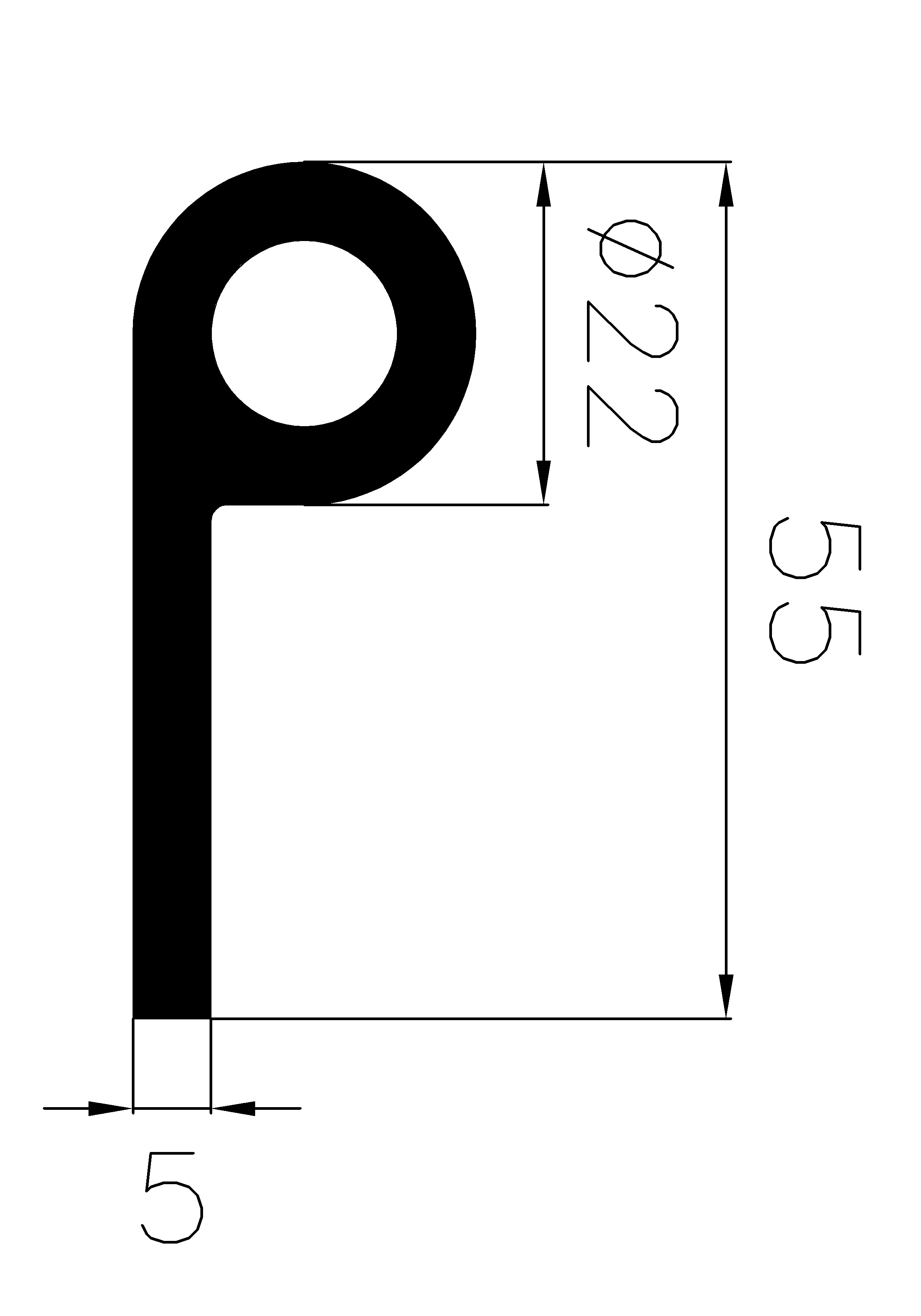 1900360KG - EPDM-Gummi-Profile - Fahnenprofile bzw. P-Profile