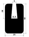 TU1- 0736 - EPDM-Gummi -Profile - U-Profile TU1- 0736 - EPDM-Gummi -Profile - U-Profile