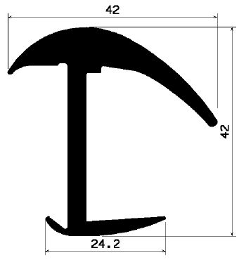FA 0740 - EPDM Gummi-Profile - Abdeckung und T-Profile FA 0740 - EPDM Gummi-Profile - Abdeckung und T-Profile