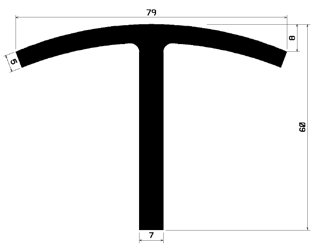 FA 0742 - EPDM Gummi-Profile - Abdeckung und T-Profile FA 0742 - EPDM Gummi-Profile - Abdeckung und T-Profile
