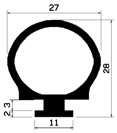 RT 0309 - EPDM gumiprofilok - Gördülő ajtó - ujjvédő profilok