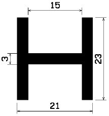 H 0803 - EPDM gumiprofilok - H alakú profilok