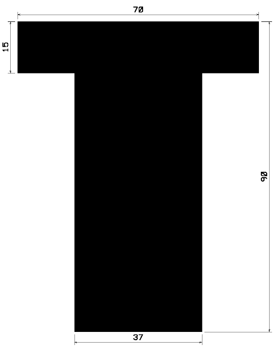 T 0351 - EPDM Gummi-Profile - Abdeckung und T-Profile