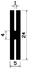 H - 0841 - EPDM-Kautschukprofile - H-Profile