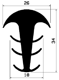 FA 0840 - EPDM Gummi-Profile - Abdeckung und T-Profile FA 0840 - EPDM Gummi-Profile - Abdeckung und T-Profile