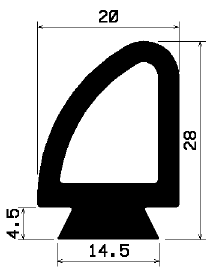 RT 0838 - EPDM gumiprofilok - Gördülő ajtó - ujjvédő profilok