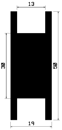 H 0536 - EPDM gumiprofilok - H alakú profilok