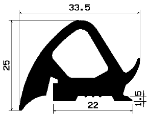 RT 0407 - EPDM gumiprofilok - Gördülő ajtó - ujjvédő profilok