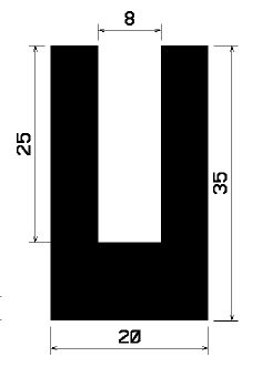 TU1- 0851 - Silikon Profile - U-Profile