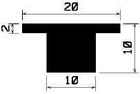 T 0855 - EPDM Gummi-Profile - Abdeckung und T-Profile