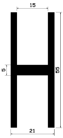 H 0853 - EPDM-Kautschukprofile - H-Profile