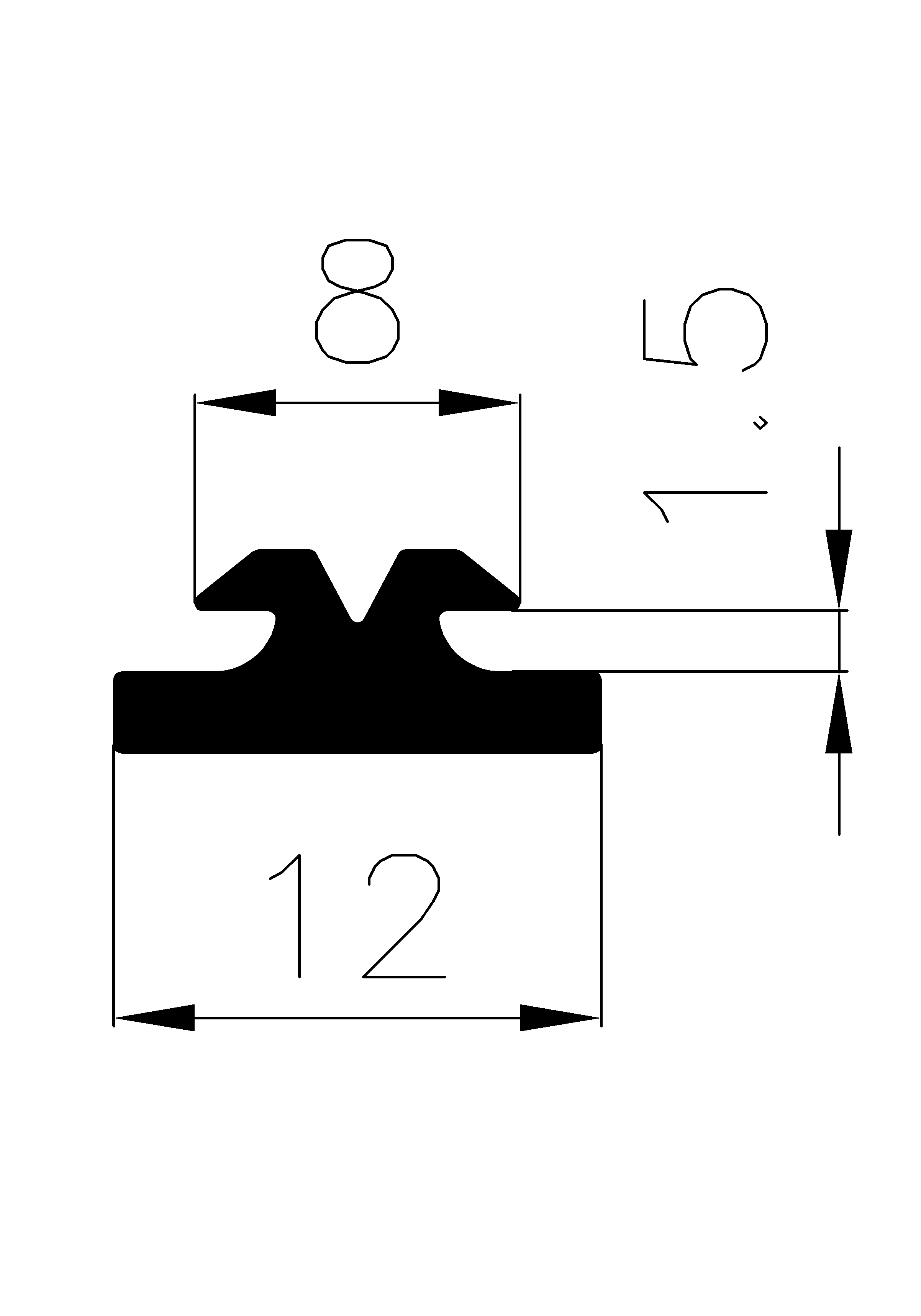 2970160KG - EPDM-Gummiprofile - Auflageprofile / Pufferprofile