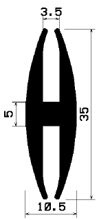 H 0871 - EPDM-Kautschukprofile - H-Profile