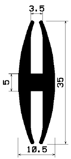 H 0871 - EPDM profiles - H-profiles