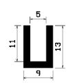 TU1- 0695 1B= 100 m - rubber profiles - U shape profiles