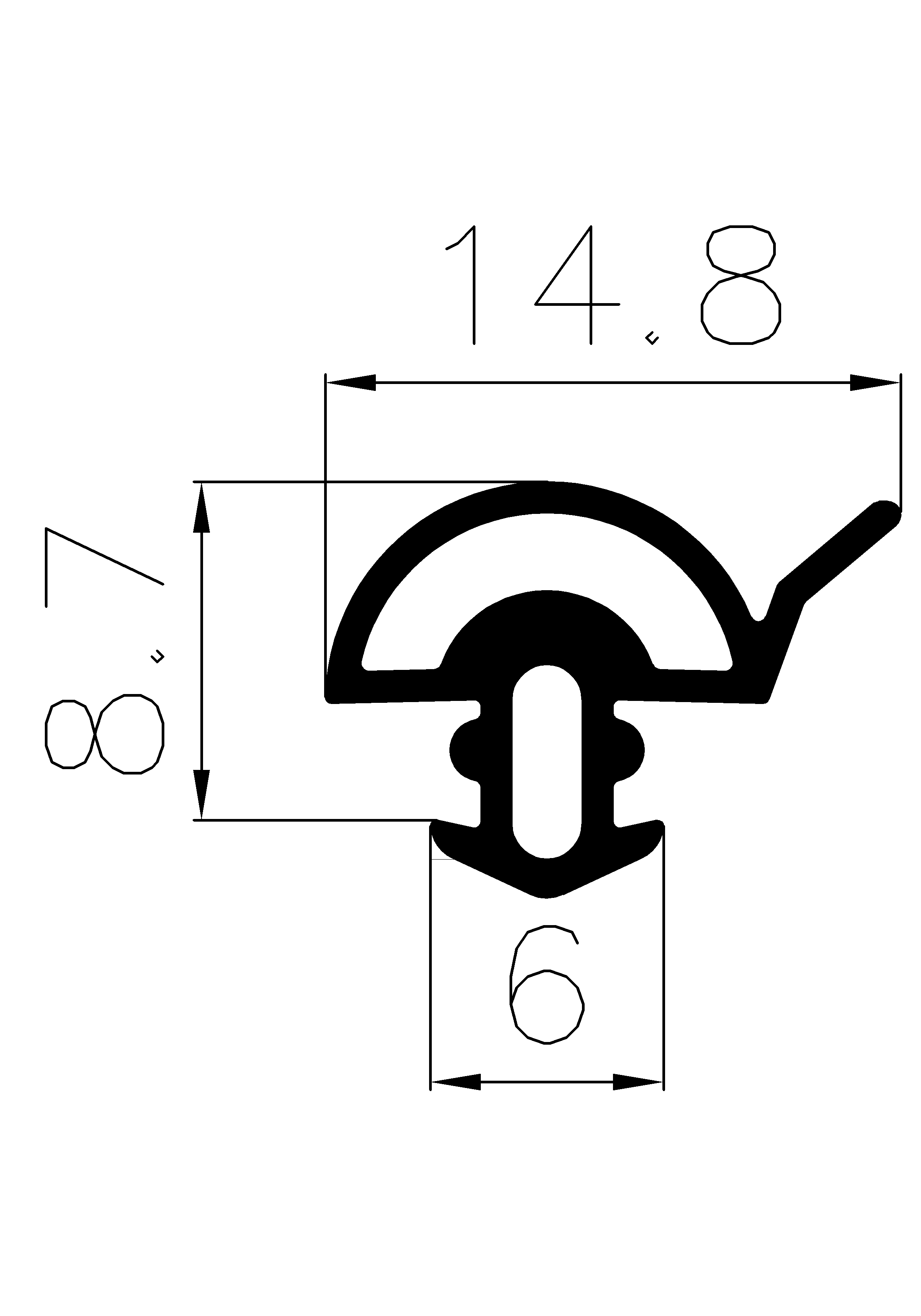 3080160KG - Silikongummi-Profile - Türscheiben- Fensterdichtungsprofile