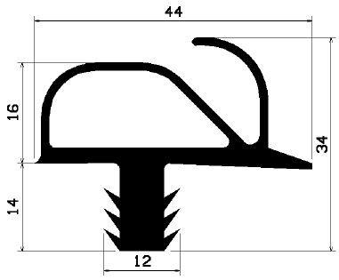 RT 0891 - EPDM rubber profiles - Sliding door – finger-guard profiles