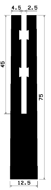 - TU1- 0909 1B= 25 m - Gummiprofile - unter 100 m lieferbar - U-Profile