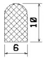 1B= 100 m MZS 25261 - EPDM-Gummiprofile - Halbrundprofile / D-Profile