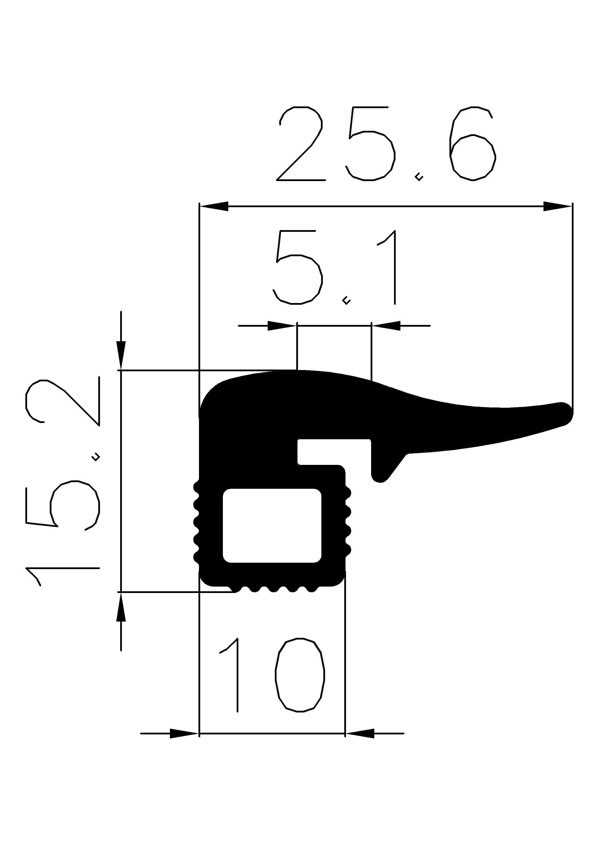 3100140KG - szilikon gumi  profilok - Ajtókeret- ablak tömítő profilok