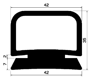 RT 0274 - EPDM gumiprofilok - Gördülő ajtó - ujjvédő profilok