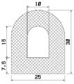 MZS 25560 - EPDM szivacs gumiprofilok - Félkör alakú, D-profilok